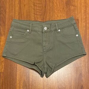 H&M Green Jean Shorts Stretchy Slim Fit